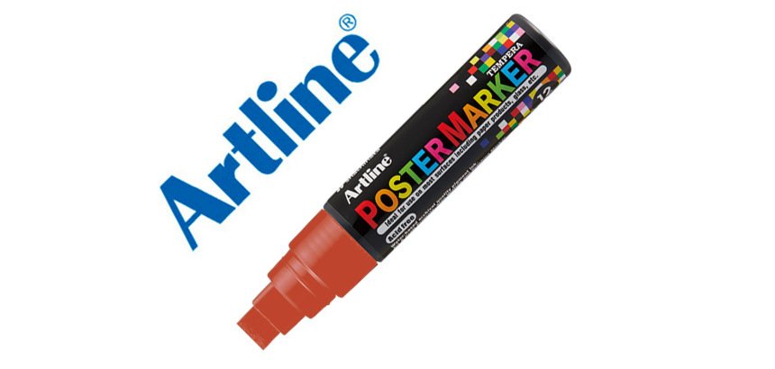 Rotulador artline poster marker epp-12 punta rectangular 12 mm color marron