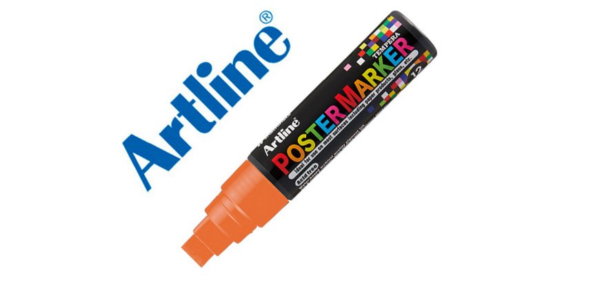 Rotulador artline poster marker epp-12 punta rectangular 12 mm color naranja fluor