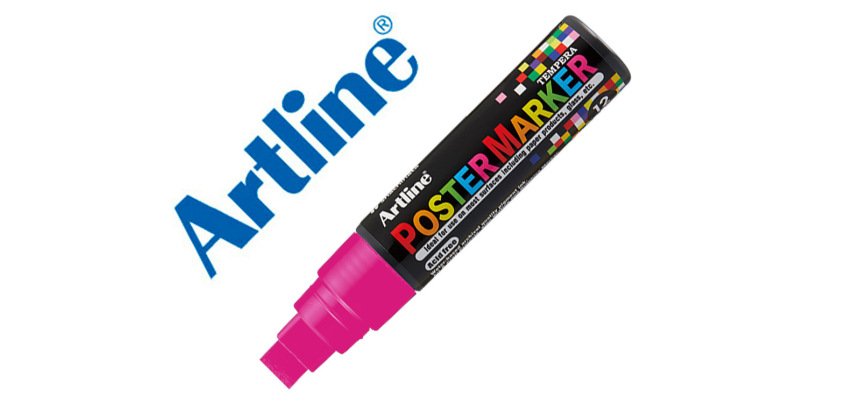 Rotulador artline poster marker epp-12 punta rectangular 12 mm color rosa fluor