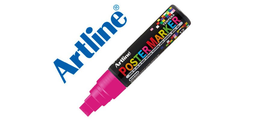 Rotulador artline poster marker epp-12 punta rectangular 12 mm color rosa fluor