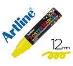 Rotulador artline poster marker epp-12 punta rectangular 12 mm color amarillo fluor