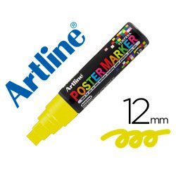 Rotulador artline poster marker epp-12 punta rectangular 12 mm color amarillo fluor