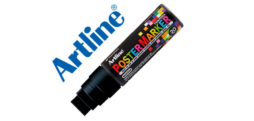 Rotulador artline poster marker epp-20 punta rectangular 20 mm color negro