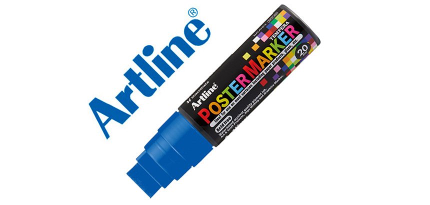 Rotulador artline poster marker epp-20 punta rectangular 20 mm color azul