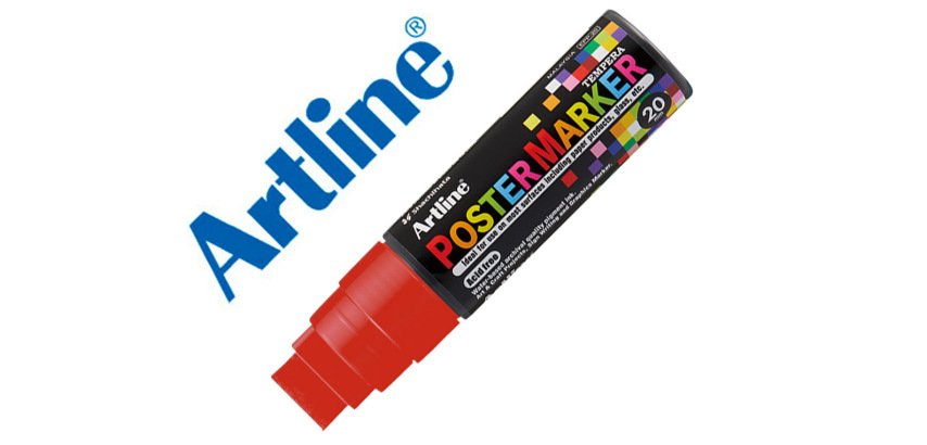 Rotulador artline poster marker epp-20 punta rectangular 20 mm color marron