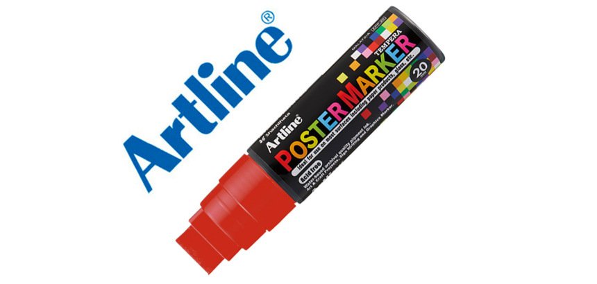 Rotulador artline poster marker epp-20 punta rectangular 20 mm color marron