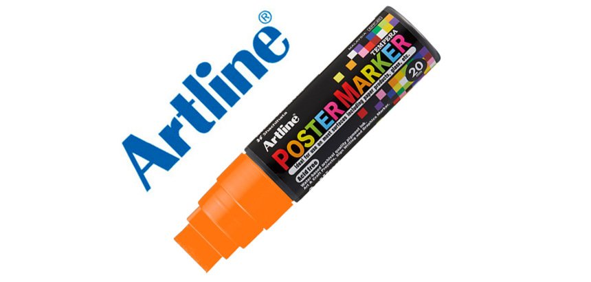 Rotulador artline poster marker epp-20 punta rectangular 20 mm color naranja fluor