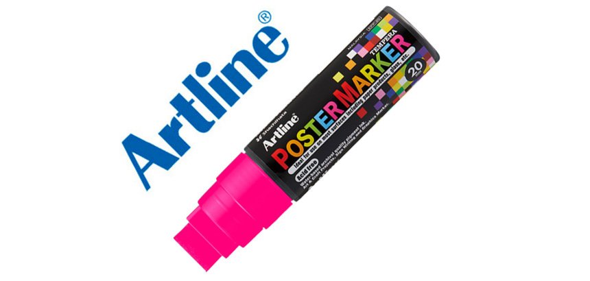 Rotulador artline poster marker epp-20 punta rectangular 20 mm color rosa fluor