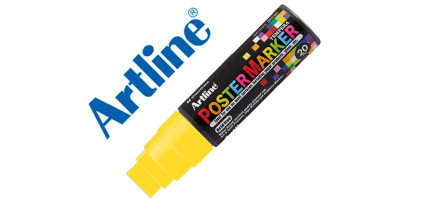 Rotulador artline poster marker epp-20 punta rectangular 20 mm color amarillo fluor