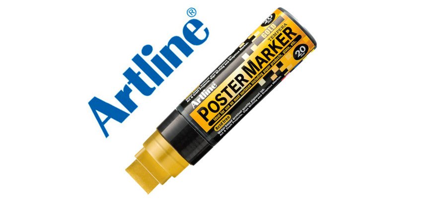 Rotulador artline poster marker epp-20 punta rectangular 20 mm color oro