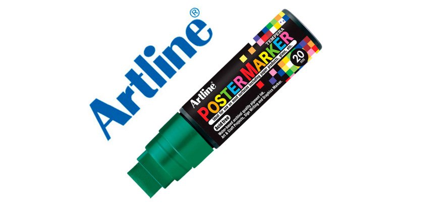 Rotulador artline poster marker epp-20 punta rectangular 20 mm color verde
