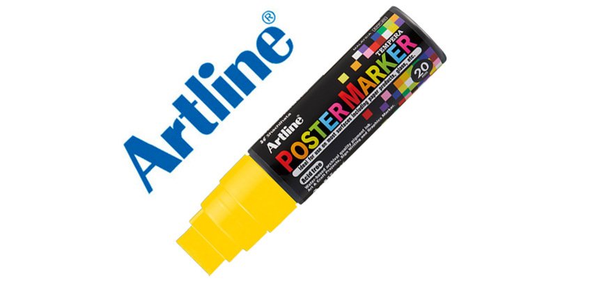 Rotulador artline poster marker epp-20 punta rectangular 20 mm color amarillo