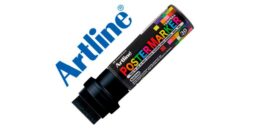 Rotulador artline poster marker epp-30 punta rectangular 30 mm color negro