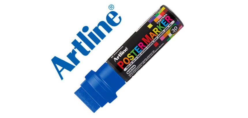 Rotulador artline poster marker epp-30 punta rectangular 30 mm color azul