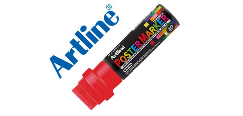 Rotulador artline poster marker epp-30 punta rectangular 30 mm color marron