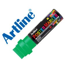 Rotulador artline poster marker epp-30 punta rectangular 30 mm color verde fluor