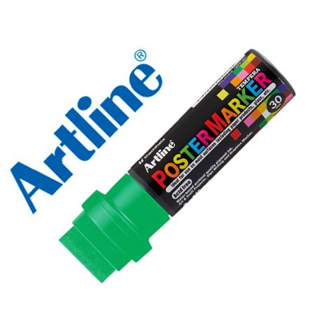Rotulador artline poster marker epp-30 punta rectangular 30 mm color verde fluor