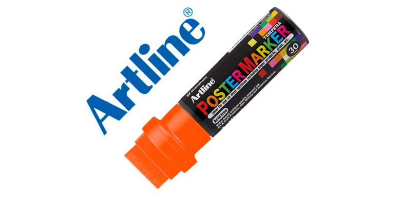 Rotulador artline poster marker epp-30 punta rectangular 30 mm color naranja fluor