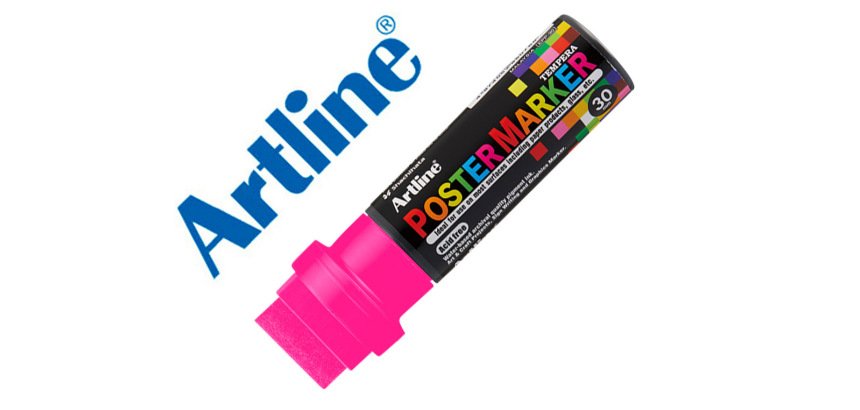 Rotulador artline poster marker epp-30 punta rectangular 30 mm color rosa fluor
