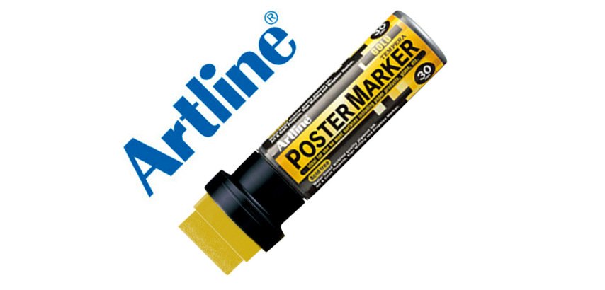 Rotulador artline poster marker epp-30 punta rectangular 30 mm color oro