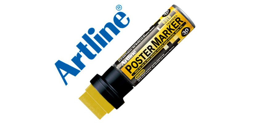 Rotulador artline poster marker epp-30 punta rectangular 30 mm color oro