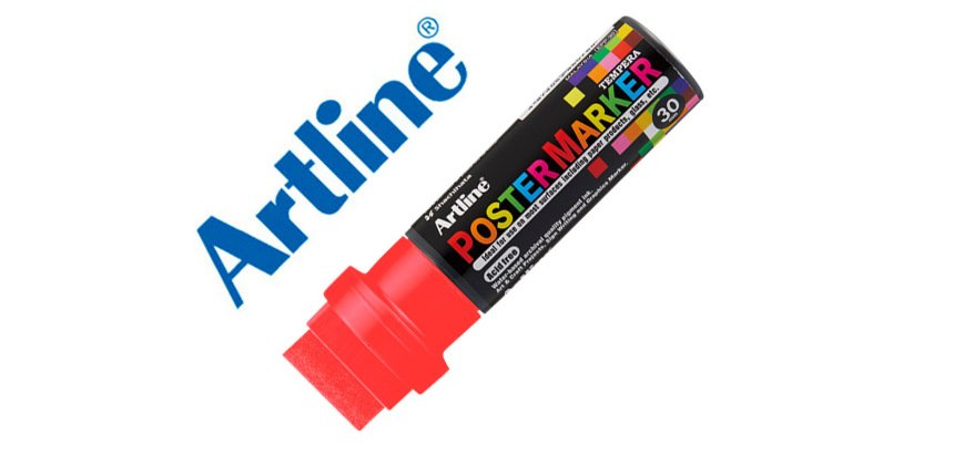 Rotulador artline poster marker epp-30 punta rectangular 30 mm color rojo