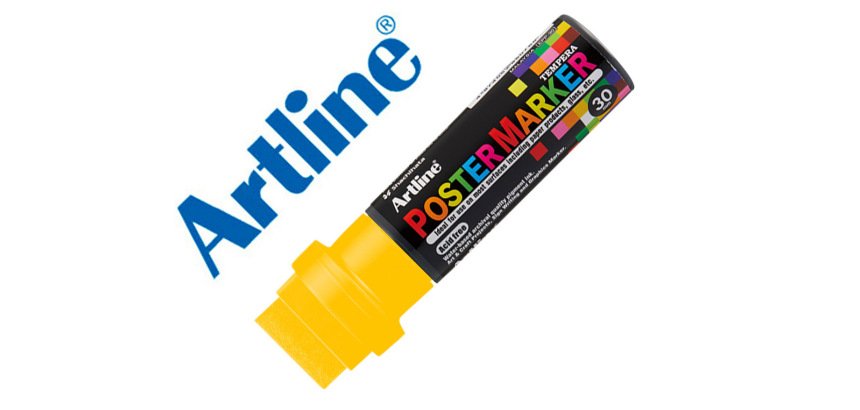 Rotulador artline poster marker epp-30 punta rectangular 30 mm color amarillo