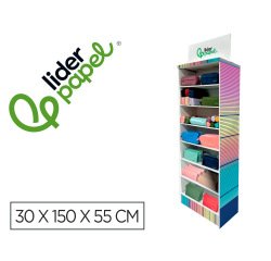 Estuche portatodo liderpapel expositor de suelo carton con 164 unidades surtidas 30x150x55 cm