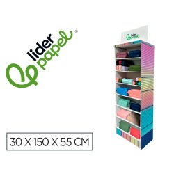 Estuche portatodo liderpapel expositor de suelo carton con 164 unidades surtidas 30x150x55 cm