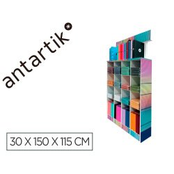 Cuaderno y carpeta antartik expositor de suelo carton con 169 unidades 30x150x115 cm