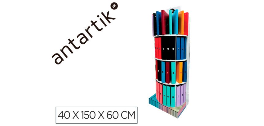 Carpeta antartik expositor de suelo carton con 80 unidades surtidas 40x150x60 cm
