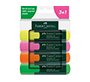 Rotulador faber castell neon txtlnr fluorescente caja de 3 + 1 unidad gratis colores surtidos