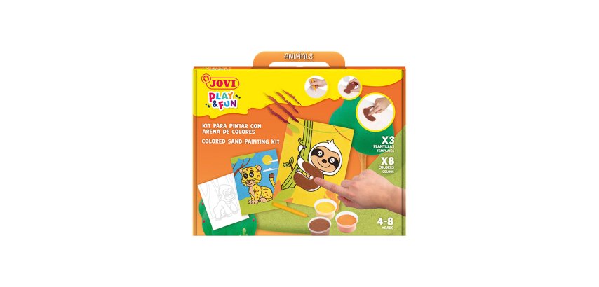 Juego jovi play&fun pinta con arena de colores animales terrestres