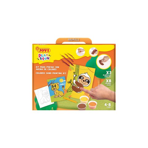 Juego jovi play&fun pinta con arena de colores animales terrestres