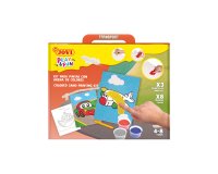 Juego jovi play&fun pinta con arena de colores vehiculos