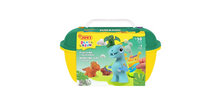 Juego jovi play&fun plastilina cofre jurassic