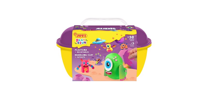 Juego jovi play&fun plastilina cofre aliens