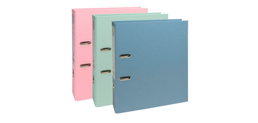Archivador de palanca exacompta autentik carton reciclado din a4+ lomo 80 mm colores surtidos