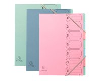 Carpeta clasificadora 7 departamentos A4 AutentiK de Exacompta carton reciclado colores surtidos