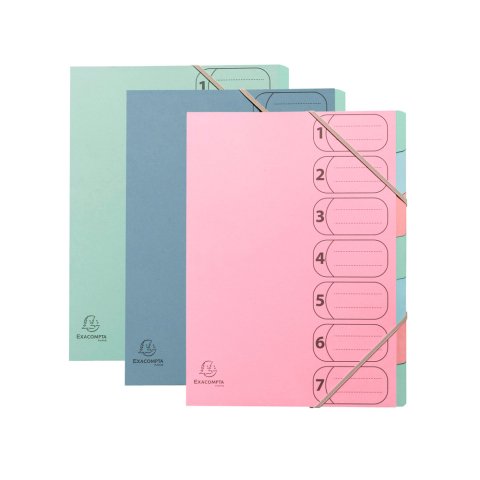 Carpeta clasificadora 7 departamentos A4 AutentiK de Exacompta carton reciclado colores surtidos
