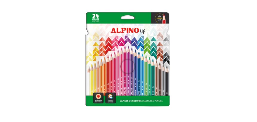Lapices de colores alpino up mina premium caja de 24 unidades colores surtidos