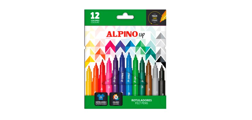 Rotulador alpino up punta 1 mm caja de 12 unidades colores surtidos