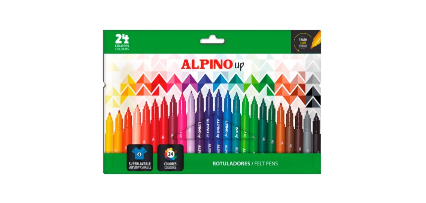 Rotulador alpino up punta 1 mm caja de 24 unidades colores surtidos