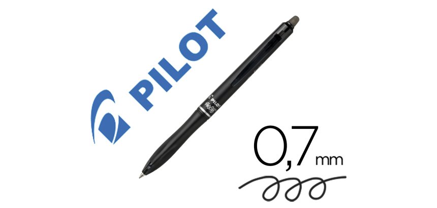 Boligrafo pilot frixion ball plus borrable 0,7 mm punta media negro