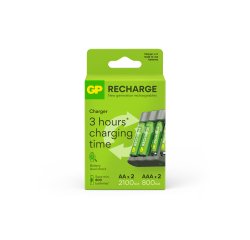 Cargador de pilas recargables gp usb aa /aaa + 2x aa 2100 mah + 2x aaa 800 mah