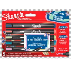 Rotulador sharpie acrilico earth tones blister de 5 unidades colores surtidos