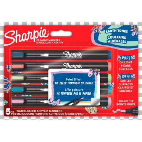 Rotulador sharpie acrilico earth tones blister de 5 unidades colores surtidos