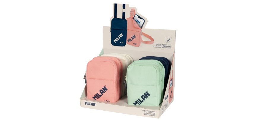 Bolso bandolera milan 430 since 1918 pequeño expositor de 12 unidades colores surtidos