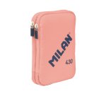 Plumier escolar milan 430 since 1918 doble con accesorios color rosa 195x50x130 mm