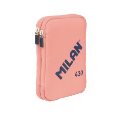 Plumier escolar milan 430 since 1918 doble con accesorios color rosa 195x50x130 mm
